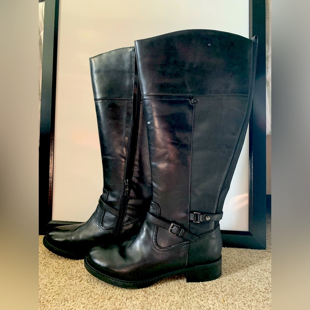 Easy Spirit Leigh Wide Calf Black Knee High Boots